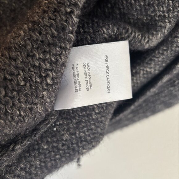 Our Legacy Grey High Neck Alpaca Linen Wool Chunky Knit Cardigan 40 M- L - Picture 11 of 13